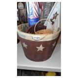 Americana bucket bowl plaques flags