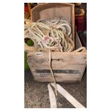 MISC. heavy rope w/ wooden crate
