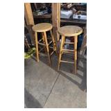 Two wooden stools