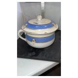 Chamber pot with matching lid chipped