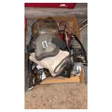 Box of asst. knee pads, safety glasses,