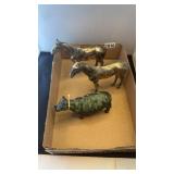 Metal horses and cast iron cow