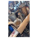 Box of large oil cans