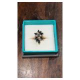 Gemstone ring - clear stones are sapphire blue