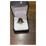 .925 14K smoky quartz ring