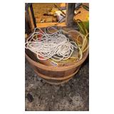 2 wood baskets w/ rope