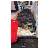 Vintage purses, gloves, doily