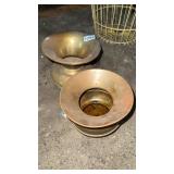 2 brass spitoons