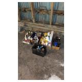 Four boxes and bag, cleaning and fluid