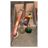 Box of early sprayers with glass bottles