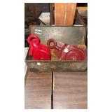 2 pulleys, metal box