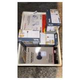 Crate of indoor & outdoor lights new and used