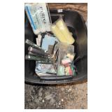 Tote of paint rollers trays