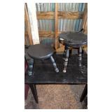 Two wooden stools
