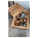 Two wooden crates with contents