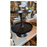 Two tier black metal tray