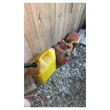 DIESEL CAN AND 3 SMALL GAS CANS