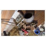 MISC CAST POT, HOSE CLAMPS, VICE, ETC