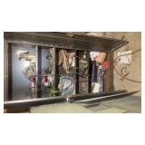 Metal cabinet, contents, Milwaukee tools, etc