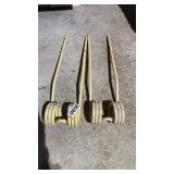 Two rake tines