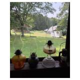 3 Oil lamps and lantern