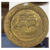 VINTAGE EMBOSSED BRASS WALL PLATES 17" (4)