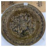 VINTAGE EMBOSSED BRASS WALL PLATES 16" (2)