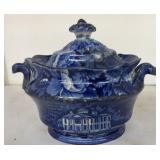 STAFFORDSHIRE FARM HOUSE SUGAR BOWL-REPAIRED