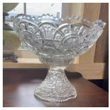 PRESSED GLASS 2PC PUNCH BOWL, 4 CUPS