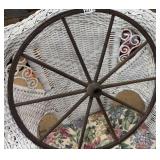 EARLY WOODEN CARRIAGE WHEEL 24"