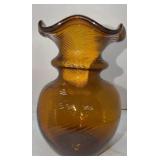 SOUTH JERSEY FREE BLOWN SWIRL VASE 8.5" 1840