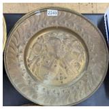 VINTAGE EMBOSSED BRASS WALL PLATES 14.5" (2)