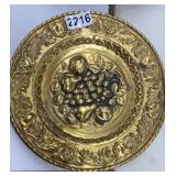VINTAGE EMBOSSED BRASS WALL PLATES 9" (4)
