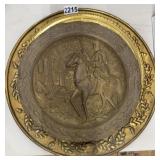 VINTAGE EMBOSSED BRASS WALL PLATES 12" (2) 15" (1)