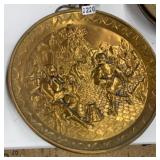 VINTAGE EMBOSSED BRASS WALL PLATES 15.5 (2)