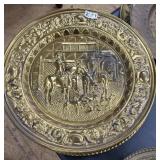VINTAGE EMBOSSED BRASS WALL PLATES 17" (4)