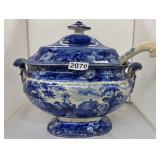 STAFFORDSHIRE SOUP TUREEN W/LADEL (NOT ORIG)