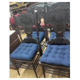 4 OAK PRESSED BACK CHAIRS - NEED SEATS