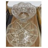 2 PRESSED GLASS BOWLS