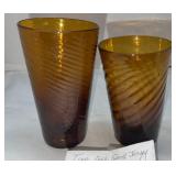 SOUTH JERSEY FREE BLOWN TUMBLERS 5" & 6" 1840