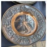 VINTAGE EMBOSSED BRASS WALL PLATES 15" (4)