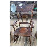 OAK PRESSED BACK ROCKER