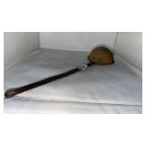 ANTIQUE HAND-WROUGHT BRASS AND IRON KITCHEN LADLE