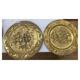 VINTAGE EMBOSSED BRASS WALL PLATES 15" (4)