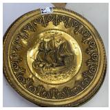 VINTAGE EMBOSSED BRASS WALL PLATES 12" (4)