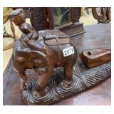 CARVED WOODEN ELEPHANT 15" X 12"