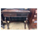 EARLY 2 DRAWER MAHOGANY STAND