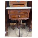 VICTORIAN WALNUT 2 DRAWER SHAVING MIRROR BASE
