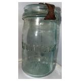 WOODBURY GLASS JAR/LID IRON SCREW STRAP/CLAMP