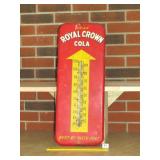 Vintage Royal Crown Cola Metal Thermometer 25 1/2